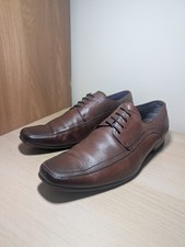 MENS FIRETRAP BROWN LEATHER SIZE 10 EU 44.5 SQUARE TOED LACE UP SHOES