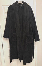 Men's Black Soft Fleecy/Towelling Dressing Gown/Robe from DEBENHAMS Size Medium