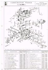 FIAT 124 SPORT SPIDER / COUPE  WEBER 34 DHS 1 CARB  PARTS LIST BULLETIN (I TEXT)