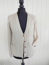 M&S Indigo Collection Arran-Style Cable-Knit  Cardigan Neutral women's size 10