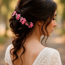 Indian Gajra Mehndi Wedding Artificial Flower Hair Juda Bun Pin Accessory UK