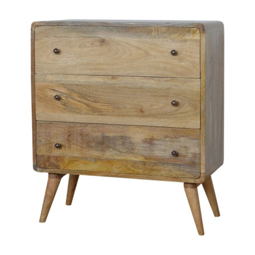 Curved oak chest - chest, drawers