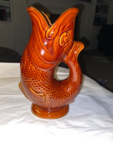 Vintage brown fish glug - vintage, /