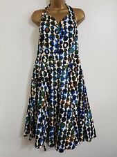NEW Debenhams Plus Size 16-28 Cotton Blue Black White Circle Print Midi Dress