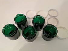 Green glass jars with airtight - green,