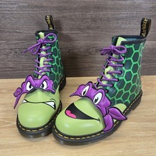 TMNT Dr Doc Martens Size UK 11 Donatello Donnie Ninja Turtles Men's Boots Green 