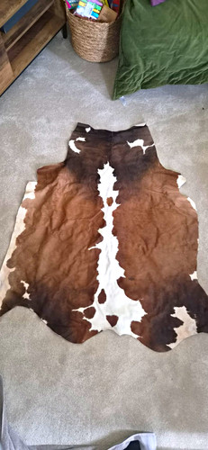 Brown white cowhide leather - brown,