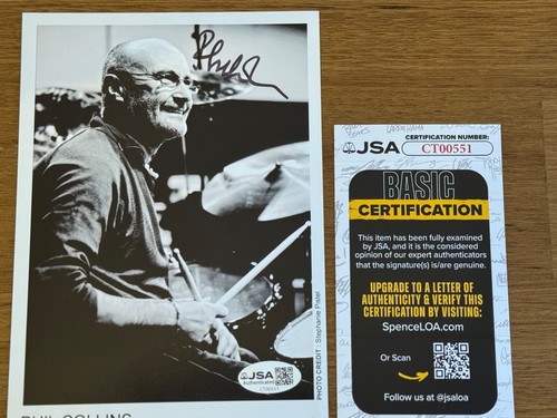 Phil collins autographed 5x7 - phil,