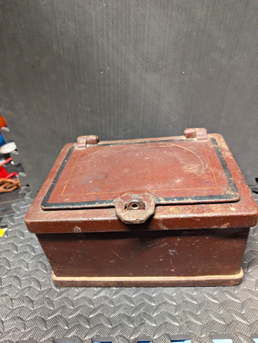 Antique heavy cast iron banker - heavy,