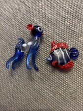 Glass Murano Style Fish & Deer