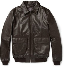 Lot78 Brown Leather Bomber