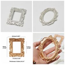 2Pcs Antique Gold Silver Photo Frame Home Decor Gifts Carved Lace Picture Frame