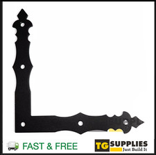 Black Decorative Flat Right Angle Bracket L Shape Corner Repair Mending  Plate