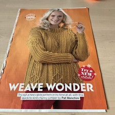 Pat Menchini Weave Wonder Chunky Cable Women Jumper Sweater Knitting Pattern