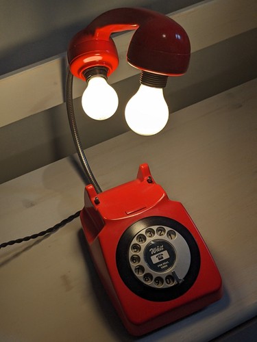 Rotary dial telephone desk - telephone,