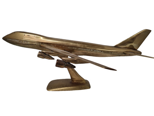 Brass boeing 747 airliner - brass,