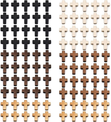 100 pcs mini wooden crosses - 100,