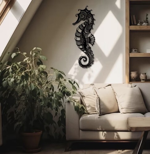 Large seahorse metal - seahorse, art