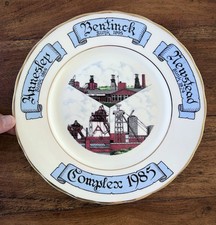 Commemorative Mining Plate, Collieries by Edwardian Bone China. 27cm Diameter