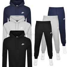 Nike CLUB SET Tracksuit Full  Hoodie and Joggers Pants Bottoms Grey Black Navy