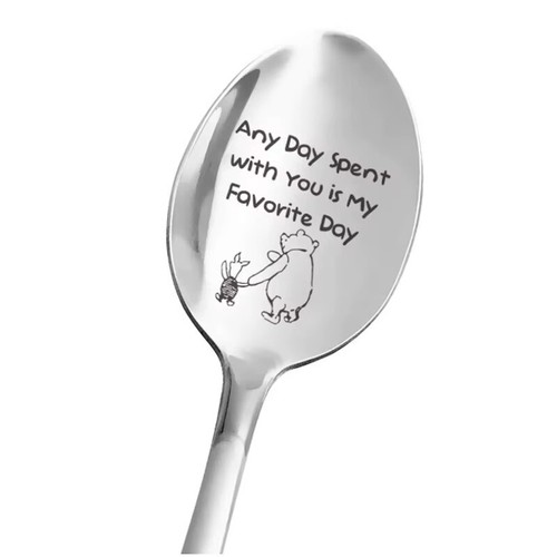 Engraved silver spoon - silver,