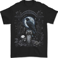 Gothic Skull and Crow With and