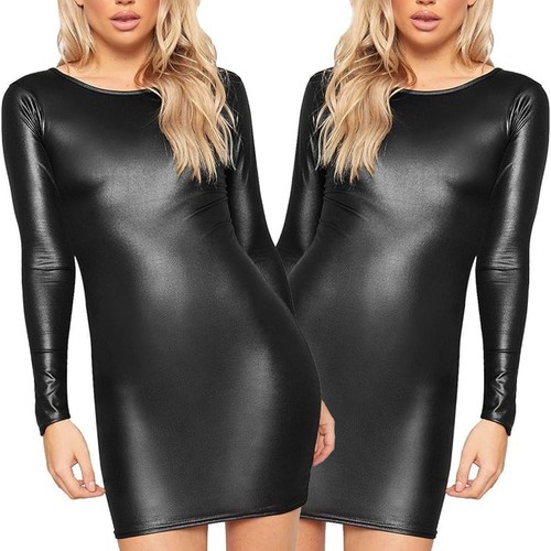 Women crew neck black long - crew,