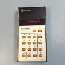 Rockwell 8R Electronic Calculator Vintage 1976 Model + Instructions & Case Works