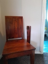 Oak Rustic Solid Furniture Set Dining Table and 4 Chairs