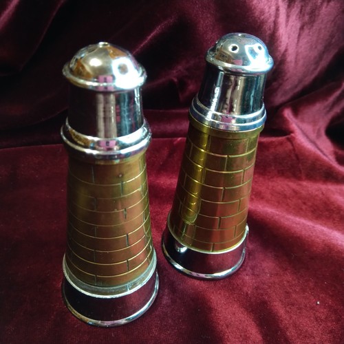 Pair vintage metal - pair, lighthouse