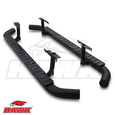 BLACK SIDE STEP RUNNING BOARD OEM FIT BOARDS FOR LAND ROVER DEFENDER 110 83-16