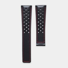 Black Red Genuine Leather