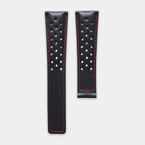 Black red genuine - genuine, leather