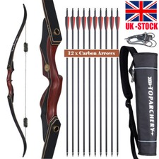 Archery 60" Takedown Recurve Bow Arrows Quiver Adult Right Hand Hunting Target