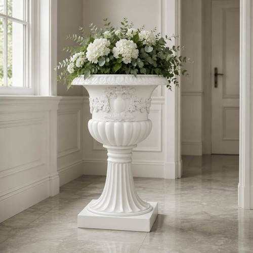 Large round pedestal planter - round,