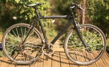 Hybrid bike Guerciotti. Resprayed with black powder coat. Serviced 700c.