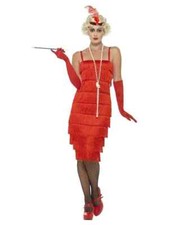 Adult Red Long Flapper Dress &