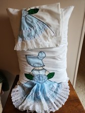 Holly Hobbie Style Handcrafted Standard Bed Pillowcases/Shams White Pre-owned