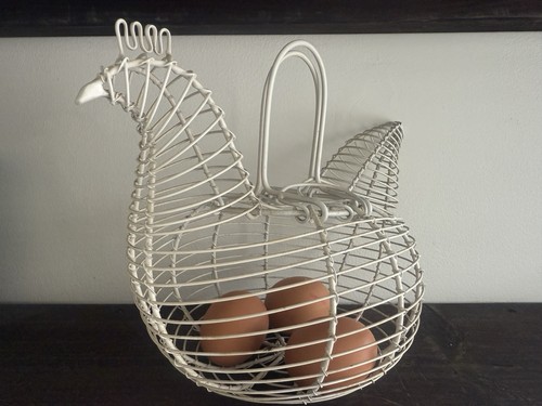 Vintage off white wire chicken - wire,