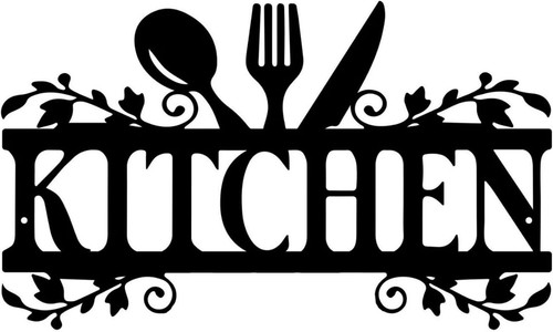 Metal kitchen sign - kitchen, black