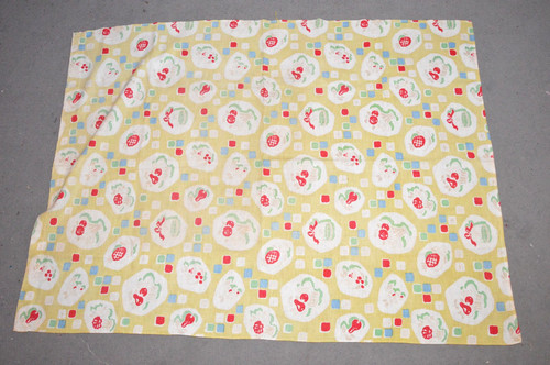 1950s bark cloth table - cloth,