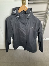 Women’s Trespass Coat Black Size 10 Waterproof Hooded Windproof Taped Seams