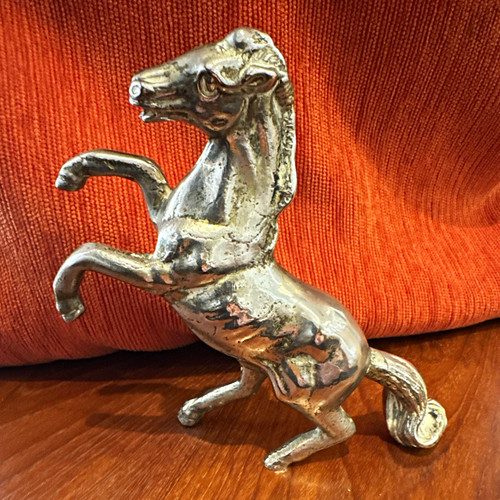Silver metal horse - horse, figurine