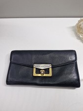 Marc by Marc  Jacobs Black Leather Twist Lock Purse Wallet Designer 