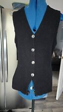 Mint Velvet Black  SPIT FRONT LONGLINE WAISTCOAT SIZE SMALL