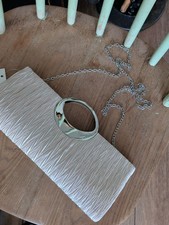 Ivory Pleated Clutch Bag for