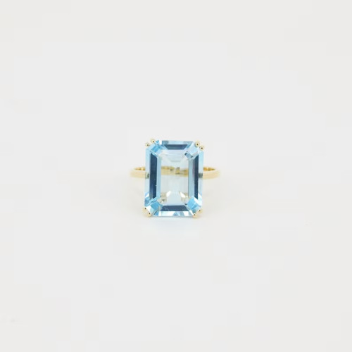 Natural emerald cut aquamarine - emerald,