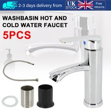 Bathroom Sink Tap Chrome Mono Basin Mixer Tap Modern Single Lever Hot & Cold Tap