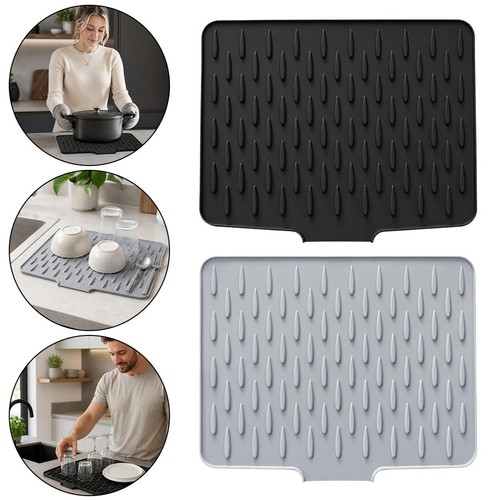 Silicone dish drying mat - drying, with