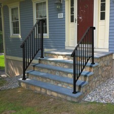 Outdoor Wrought Iron Handrail Stairs Picket Railing Handrail Fits 1 to 3 Steps